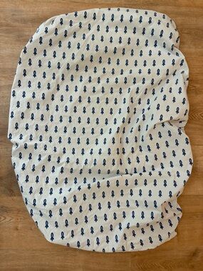 Land of Nod Crib Sheet - Navy Rocket Pattern